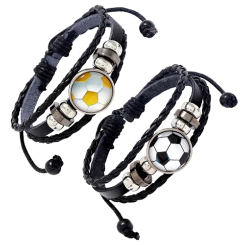 VINTORKY 2 Stücke Fußballfan Armband Persönlichkeitsarmband mit Perlen Sportliches Schmuck für Männer und Frauen Minimalistischer Stil für Fußballpartys VINTORKY 2 Stücke Fußballfan Armband Persönlichkeitsarmband mit Perlen Sportliches Schmuck für Männer und Frauen Minimalistischer Stil für Fußballpartys von VINTORKY