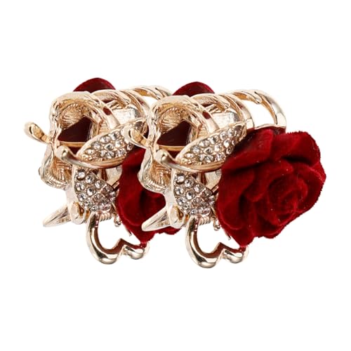 VINTORKY 2Stücke Haarklammern mit Blumenmotiven Kleine Rutschfeste Haarclips für Damen für Romantischer Stil Unterwegs von VINTORKY