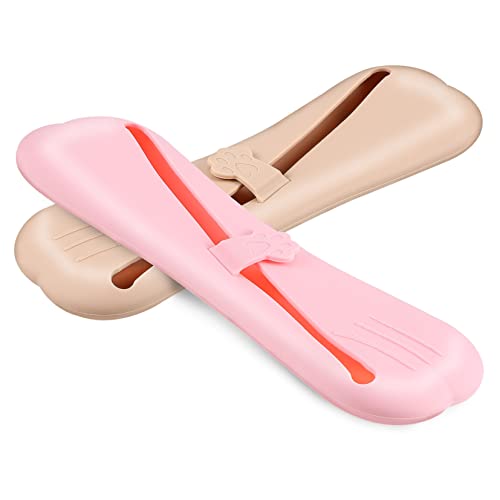 VINTORKY 2stücke Reise Makeup Pinsel Organizer Aus Silikon Braun Tragbare Beauty Tasche Für Augenbrauen Eyeliner Und Wimpern Elegant Und Funktional Für Unterwegs von VINTORKY