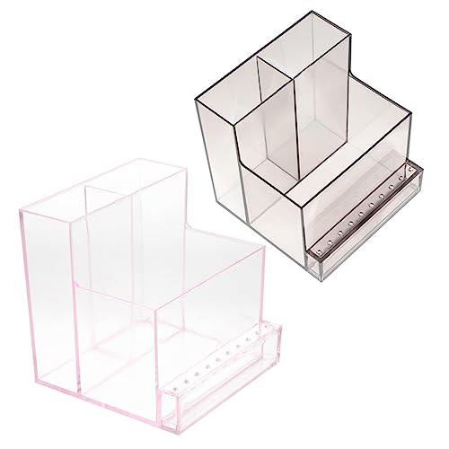 VINTORKY 2Stücke Nail Drill Bit Organizer Storage Box For Nail Polish Machine Transparent And Durable Holder For Nail Tools Compact Nail Drill Stand For Easy Access von VINTORKY