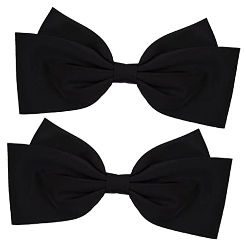 VINTORKY 2stücke Große Schleifen Haarklammern Für Mädchen Doppellagige Schwarze Haarspangen Modisches Haaraccessoire Für Partys Hochzeiten Und Alltag von VINTORKY