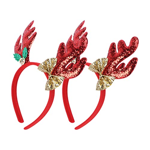 VINTORKY 2stücke Weihnachts-haarreif Mit Antlers Für Festliche Haarschmuck Für Halloween Cosplay Und Partys Süßes Accessoire Für Feiertage Und Fotoshootings von VINTORKY