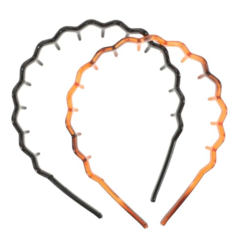VINTORKY 2stücke Haarreif Aus Kunststoff Breit Mit Zähnen Damen Stirnband Mode Haarreif Zahnhaarreif Frauen Haar Anti-slip Haar Hoops Dekoration von VINTORKY