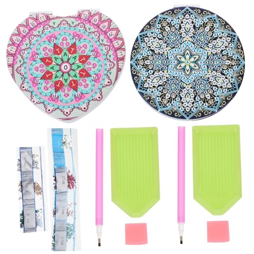 VINTORKY 2sätze Rhinestone Flower Makeup Mirror Faltbare Kosmetikspiegel Tragbar Und Kompakt Und Herzförmig Doppelseitiges Design Für Reisen Und Zuhause von VINTORKY