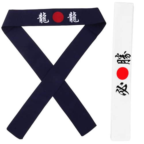 VINTORKY 2St jubelndes Kopftuch Hachimaki-Karate-Stirnbänder Stirnbänder für den Sport Haarbänder halloween kopfschmuck Bandanas für Männer Kleidung für Männer Koch Karate Stirnband Yoga von VINTORKY