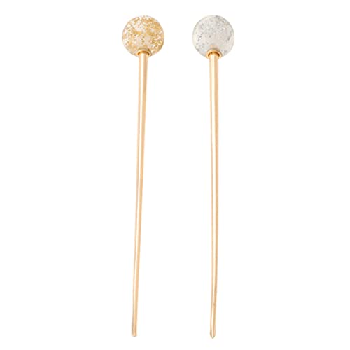 VINTORKY Haar-accessoire Für Mädchen 2 Stück Lutscher Haarstab Silberfarben Essstäbchen Für Dutt von VINTORKY