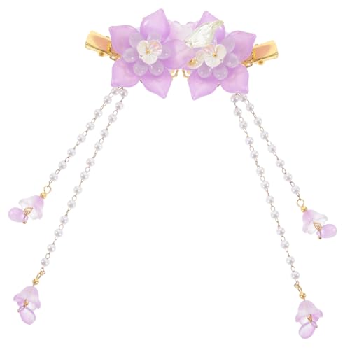 VINTORKY 2stücke Perlen Haarschmuck Blumen Haarnadeln Quaste Haarclips Simulation Perle Verziert Haarspangen Für Mädchen von VINTORKY