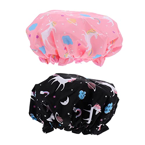 VINTORKY 2stücke Damen Duschhauben Mit Gummiband Für Dusche Make-up Küche Und Badezimmer von VINTORKY