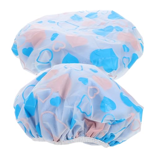 VINTORKY 2stücke Duschhaube Für Damen Doppellagige Wasserdichte Haarhaube Einfache Duschhaube Für Langes Haar Reise-duschhaube Mit Gummiband Wiederverwendbare Badehaube Für Haartrocken von VINTORKY