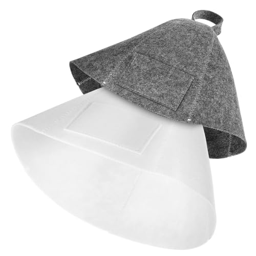 VINTORKY 2stücke Filz Sauna Hüte Für Damen Und Herren Dicke Badekappen Wasserabsorbierend Tragbar Sauna Zubehör Für Zuhause Reisen von VINTORKY