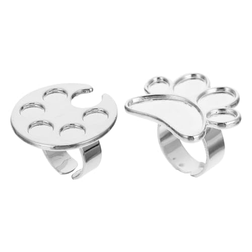 VINTORKY 2stücke Nagellackhalter Ring Einstellbare Farbpalette Für Nail Art Vielseitig Einsetzbar Zur Mischung Von Nagellack Lippenstift Und Lidschatten Wiederverwendbar Und Leicht Zu von VINTORKY