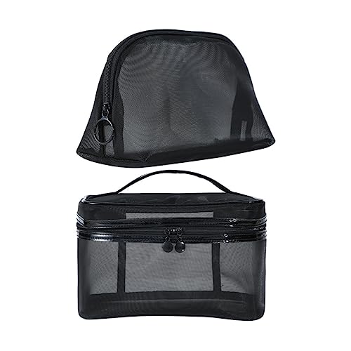 VINTORKY 2stücke Netz Kosmetiktasche Mit Großem Fassungsvermögen Tragbare Make-up-Handtasche Für Damen Reise-Kosmetiktasche Als Aufbewahrungstasche Für Hautpflegeprodukte Und Toilettenartik von VINTORKY