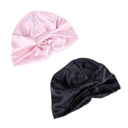 VINTORKY 2stücke Satin Schlafmütze Für Frauen Haarpflegehaube Aus Hochwertigem Satinmaterial Duschhaube Beauty-haarhuete Geeignet Für Langes Und Dickes Haar Leicht Zu Tragen von VINTORKY