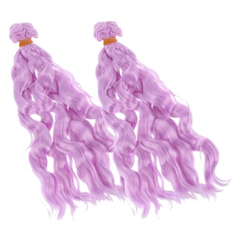 VINTORKY 2stücke Synthetische Puppenhaar-wicken Lockige Wollfrisuren Für Bjd-puppen Bastelbedarf Langlebige Haarbündel Für Individuelles Und Kreative Dekoration von VINTORKY