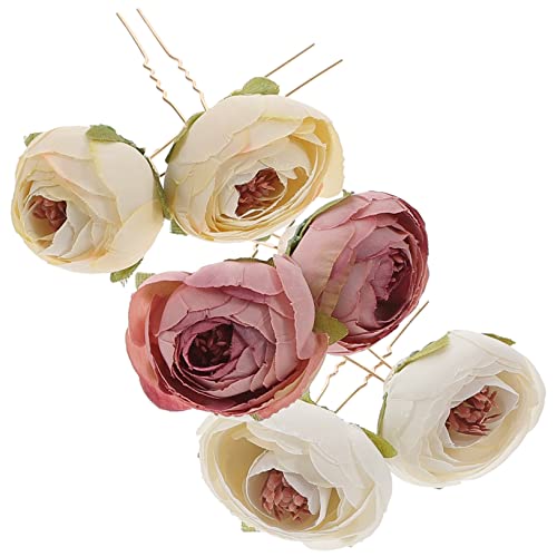VINTORKY 3 Paar Blumen-haarnadeln, Haarspangen, Pferdeschwanz-dutt-halter Für Frauen, Mädchen, Braut Und Brautjungfer von VINTORKY