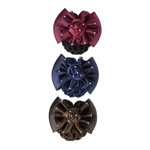 VINTORKY 3stück Dutt-abdeckung Mit Schleife Haarnetze Für Frauen Haar-accessoires Für Frauen Bun Covers Bogen Snoods Für Haarnetz Mit Schleife Haarnetze Für Haar-accessoires Für von VINTORKY