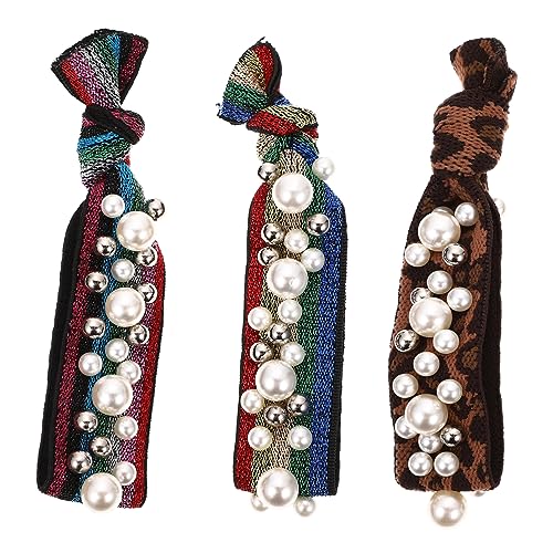 VINTORKY 3 Stück Kreative Perlen Haargummis Elastische Haarbänder für Zufälliger Stil Perfektes Haarschmuck Accessoire für und Mädchen Langlebig und Vielseitig Einsetzbar von VINTORKY