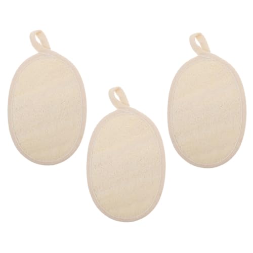 VINTORKY 3 Stück Luffa-badeball Körperbeschrubbe Zum Duschen Duschschrubber Flauschige, Flauschige Handtuchbälle Handtücher Für Badezimmer Peeling-luffa-schrubbertuch Groß Beige Baumwolle von VINTORKY