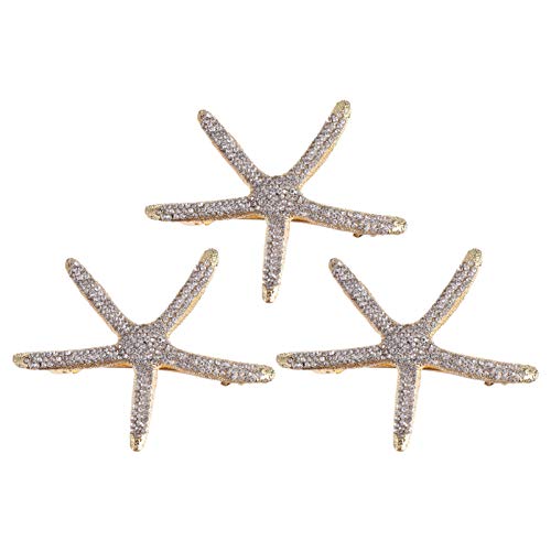 VINTORKY 3 Stück Mädchen Haarklammern mit Strass Vintage Alloy Haarspangen für Hochzeiten und Partys Rutschfestes Haarschmuck Gold von VINTORKY