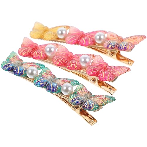 VINTORKY 3stücke Schmetterlings-haarspangen Für Damen Und Mädchen Kleine Haar-accessoires Dekorative Haarschmuck Für Kurzes Haar Und Alltag von VINTORKY