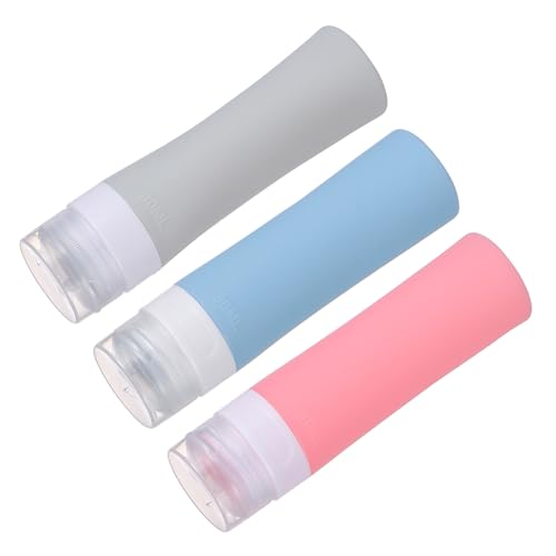 VINTORKY 3 Stück Silikon Reise Nachfüllflaschen Teilig Bpa Frei Wiederverwendbar Auslaufsicher für Shampoo Conditioner Kosmetik Reisebehälter Kompakt Praktisch für Damen und Herren von VINTORKY
