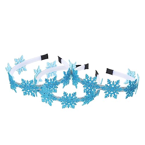 3st Weihnachts-schneeflocke-stirnband Kleider Für Den Winter Weihnachtskopfschmuck Für Frauen Damenschmuck Kopfschmuck Mit Schneeflocken Haargummis Weihnachten Harz Kind Einstellen von VINTORKY