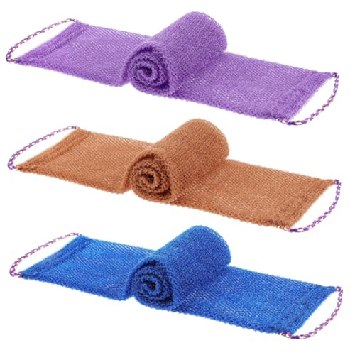 VINTORKY 3 Stück Zurückziehende Wäscher Handtuch Tief Netze Bad-körperpeeling Duschen Peeling-waschlappen Luffa Peeling-rückenwäscher Schrubben Rückenpeeling Mit Griffen Nylon von VINTORKY