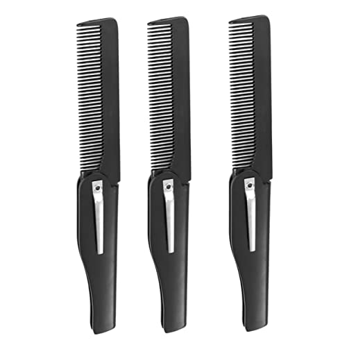 VINTORKY 3stücke Teiliges Faltbares Hornkamm-set Für Haare Tragbare Haarkämme Für Damen Und Herren Für Reisen Antistatischer Styling-tool Schwarz von VINTORKY