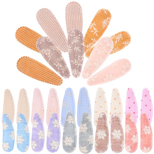 VINTORKY 30 Stück Süße Haarklammern Für Kleine Mädchen Dekorative Druckknopf Haarspangen Aus Stoff Robust Und Sicher Für Babys Und Kleinkinder Haarschmuck Für Partys Und Alltag von VINTORKY