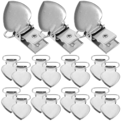 VINTORKY 30St Pfirsich-Herz-Entenschnabel-Clip kinder hosenträger schnullerhalter halter hosenträger clips praktisches werkzeug aussetzen Befestigungsclips aus Edelstahl Herz Schnullerclips von VINTORKY