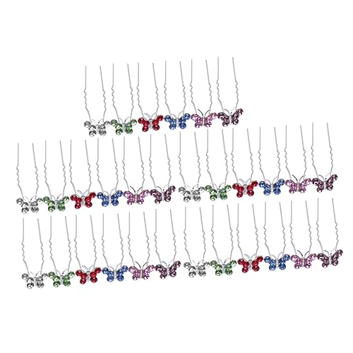 VINTORKY 30stücke U-förmige Haarnadeln Mit Strass Haarstäbchen Für Hochsteckfrisuren Damen Party Hochzeit Braut von VINTORKY