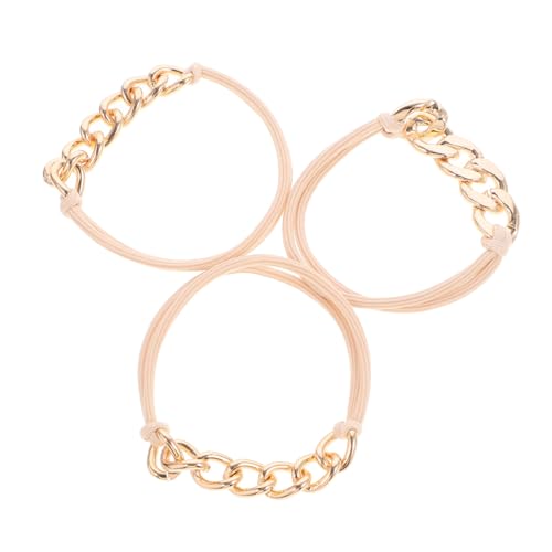 VINTORKY Stilvolles Haarband Mit Kettengummi – 3er-set Pferdeschwanzhalter Nicht Elastische Haargummis Für Frauen Haar-accessoires Für Mädchen von VINTORKY