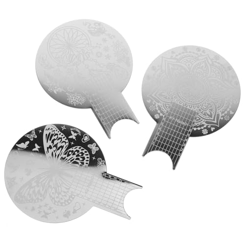 VINTORKY 3St Nagelschablone Nagellack-Set Nagelstempel für Nagelkunst Stempel für Nägel Nagelkunstwerkzeug selber machen Nagelstempelset Nagel Stempel Nailart-Stempel Rostfreier Stahl Blue von VINTORKY