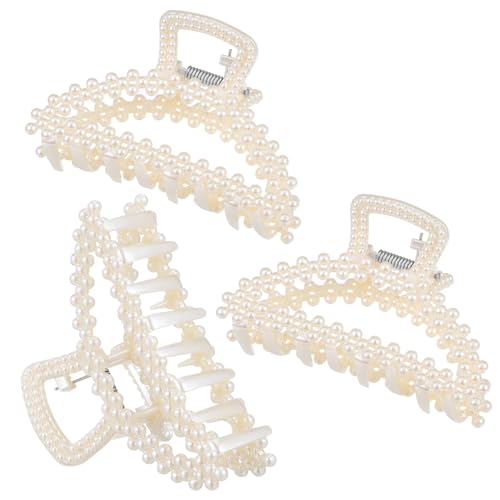 VINTORKY Elegante Haarspangen Für Damen Im Vintage-stil Perlen-clips Für Feines Haar 3 Stück von VINTORKY