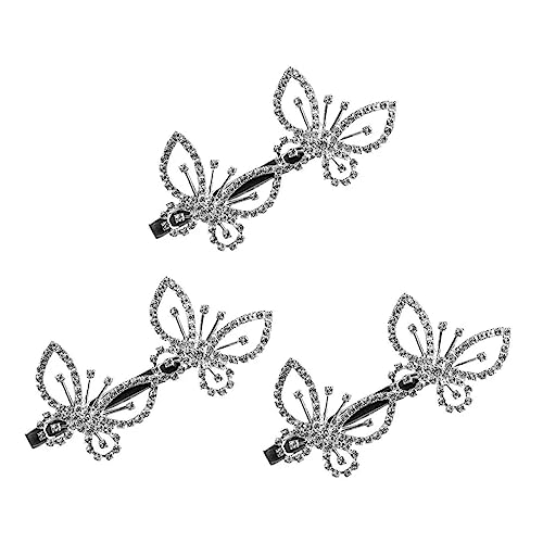 VINTORKY 3 Stück Strass Schmetterlinge Haarklammern Für Frauen Glitzernde Haarspangen Stilvolle Haarnadeln Für Hochzeiten Und Besondere Anlässe von VINTORKY