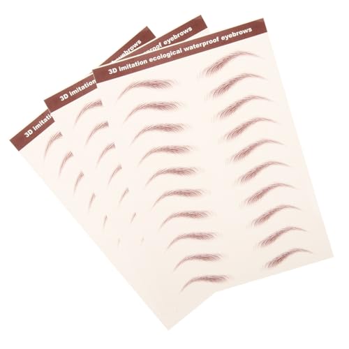 VINTORKY 3blätter Simulation Augenbrauen Sticker Wasserfest Augenbrauen Aufkleber Make-up Zubehör Augenbrauenformung Augenbrauensimulation Transfer Aufkleber von VINTORKY