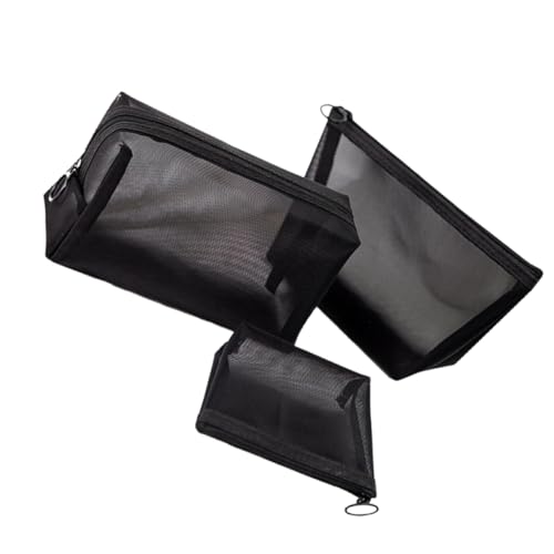 VINTORKY 3-teiliges Ästhetisches Make-up-Taschen-Set Netz-Reise-Kosmetik-Organizer-Tasche Tragbare Make-up-Aufbewahrungstasche für Frauen und Mädchen von VINTORKY
