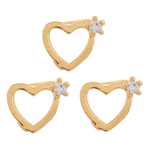 VINTORKY 3stücke Herz-nasenstecker Förmiger Nasenring Für Frauen Nasenschmuck Mit Stein Süßer Nasenpiercing-stecker Modischer Nasenring Für Verschiedene Anlässe Kleiner von VINTORKY