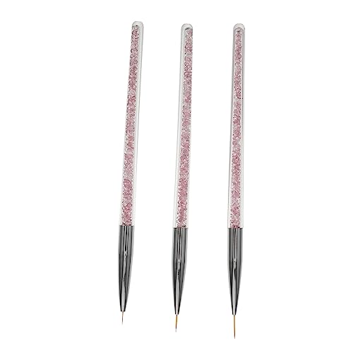 VINTORKY 3stücke Teiliges Nail Art Zeichnungswerkzeug Für Maniküre Eyeliner Pinsel Mit Glitzerndem Griff Für Kreative Nageldesigns Und Präzise Linienführung von VINTORKY