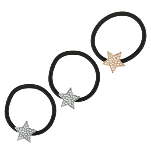 VINTORKY 3stücke Teiliges Perlenbesetzter Haargummis Im Stern-design Für Damen Kreative Haaraccessoires Für Stilvolle Frisuren Und Täglichen Gebrauch von VINTORKY