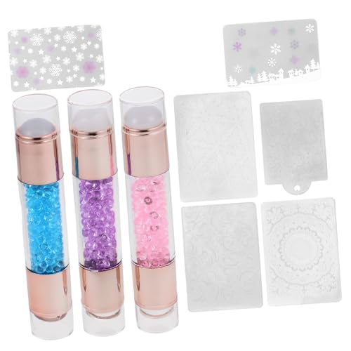 VINTORKY 3stücke Silikon Nagelstempel Werkzeug Bunte Nail Art Stempel Schablonen Maniküre Zubehör Für Designs von VINTORKY