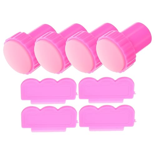 VINTORKY 4 Sätze Nagelstempel Nagelprägelack-set Nageldesign-stempel Diy Nagelschablonenstempel Maniküre-stempelplatten Nagelausrüstung Nagelprägung Silikon Frankreich Kieselgel Französisch von VINTORKY