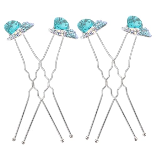 VINTORKY 4stücke U-förmige Haarnadeln Aus Metall Mit Strass Für Frauen Haarschmuck Hochzeit Verlobung Abendveranstaltung von VINTORKY