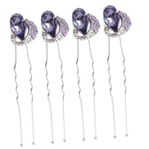 VINTORKY Strass-haarnadel Für Hochzeit 4-teiliges U-förmiges Haarnadel-set Für Frauen Metall-haarnadel-set Zartes Design von VINTORKY