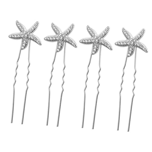 VINTORKY 4 Stück Elegante Braut Haarschmuck Meerjungfrau Strand Hochzeit Haarnadeln aus Robustem Legierungsmetall Funkelnde Stern Haarspangen für Damen Perfektes Accessoire für Festliche von VINTORKY