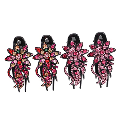 VINTORKY 4stücke Pferdeschwanz Haarspange Entenschnabel Krallenklammer Haarklammer Haarspange Haarschmuck Für Frauen Haar Zubehör Mit Strass Design Langlebig Und Robust Für Täglichen von VINTORKY