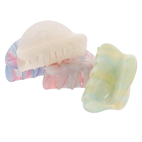 VINTORKY Haarspangen Aus Acryl in Einzigartiger Form 4er-pack Dekorative Kieferspangen Für Frauen Schmerzfrei Für Längeres Tragen Für Den Täglichen Gebrauch von VINTORKY
