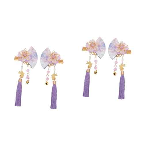 VINTORKY 4 Stück Haarnadel elegant haar spangen dip clip weiblichkeit hochzeitslaken Haarspangen fächerförmige Haarspange Frauen Haarspange Kopfschmuck für Mädchen Zinklegierung Violett von VINTORKY