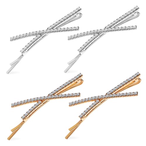 VINTORKY 4 Stück Haarspangen Strass Haarspange Strass Haarspange Mädchen Haarnadel Haarspangen Damen Haarnadel Strass Haarschmuck Haarschmuck Für Mädchen Metall Haarnadel von VINTORKY