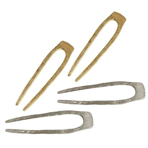 VINTORKY 4 Stück Haarstab Aus Metall in Französischer Haarform Für Frauen Haargabel Dutthalter Schlichtes Schickes Design Poliert Für Den Täglichen Gebrauch VINTORKY 4 Stück Haarstab Aus Metall in Französischer Haarform Für Frauen Haargabel Dutthalter Schlichtes Schickes Design Poliert Für Den Täglichen Gebrauch von VINTORKY